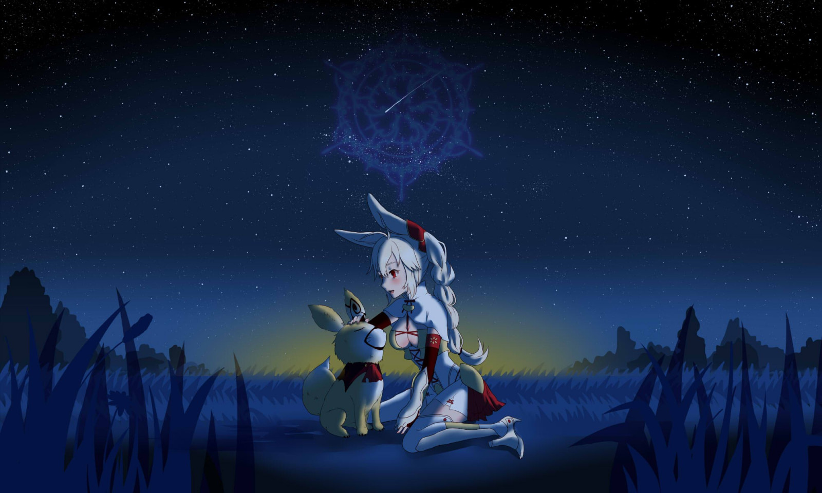 illustration, Anime piger, lår højder, Rokka ingen Yuusha, Nashetania Loei Piena Augustra, skærmbillede, computer tapet