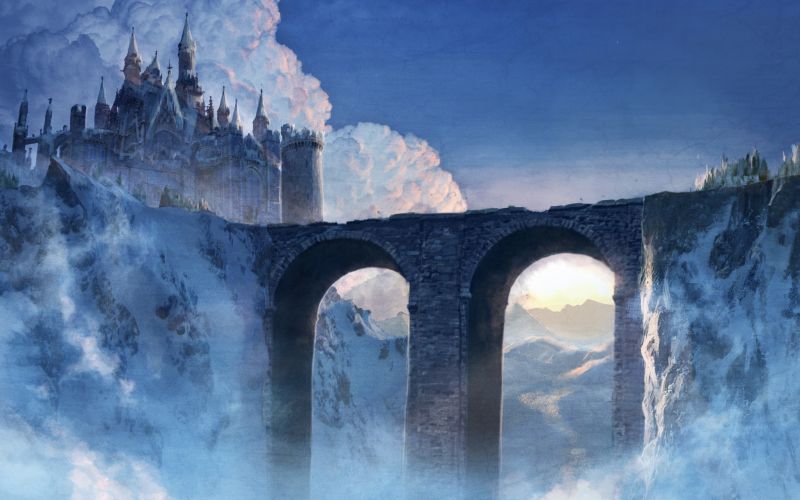 fantasy umění, umělecká díla, odraz, nebe, zima, led fantasy umění, umělecká díla, odraz, nebe, zima, led
