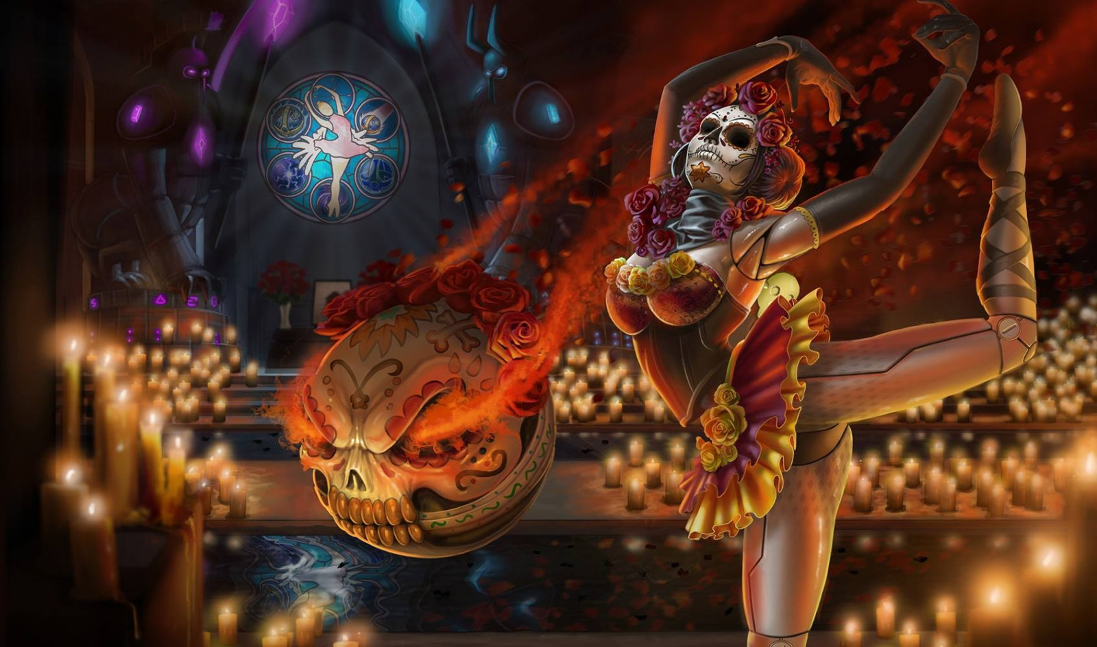 donne, League of Legends, opera d'arte, mitologia, orianna, immagine dello schermo