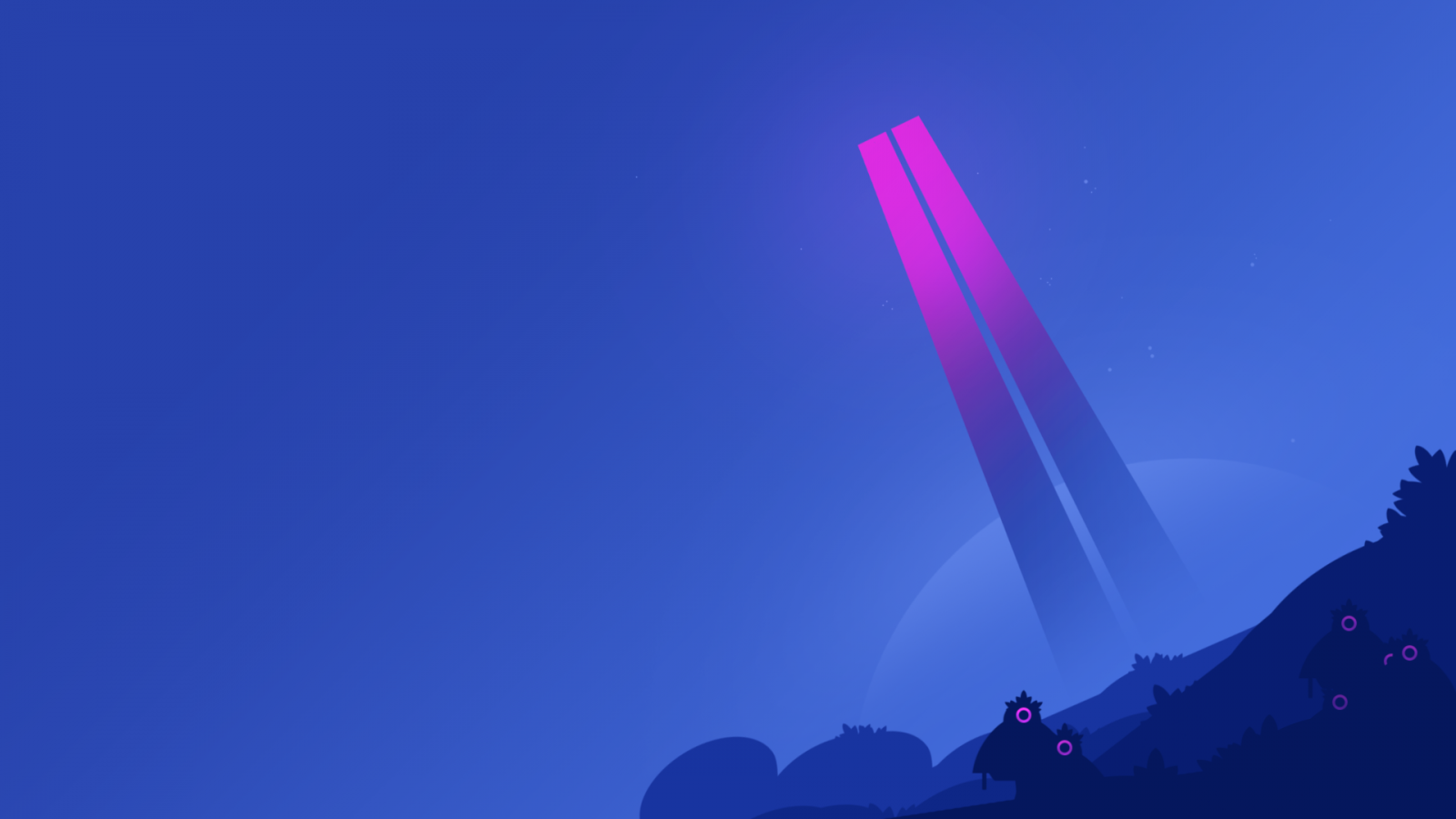 Wallpaper sky, slope, electric blue, magenta, horizon, graphics, ART