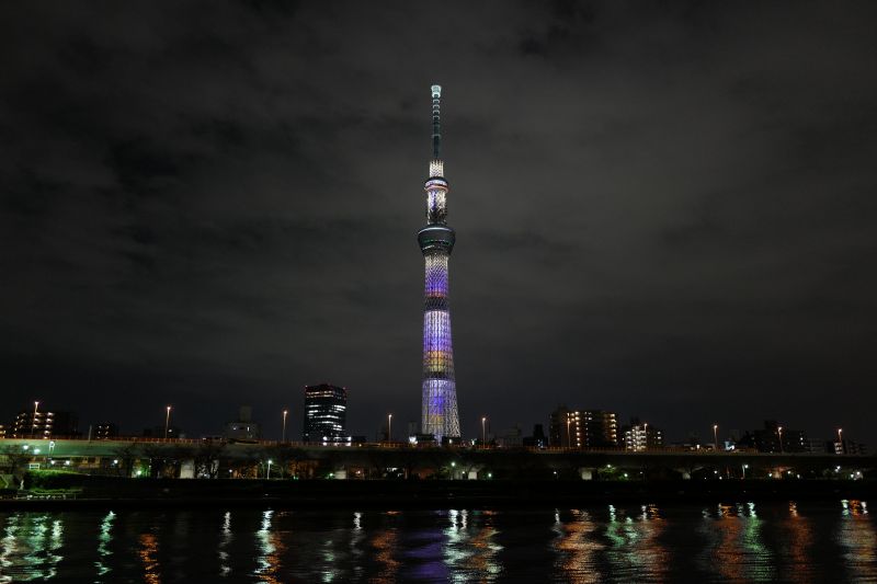 日本,市,都市风景,晚,建筑,反射