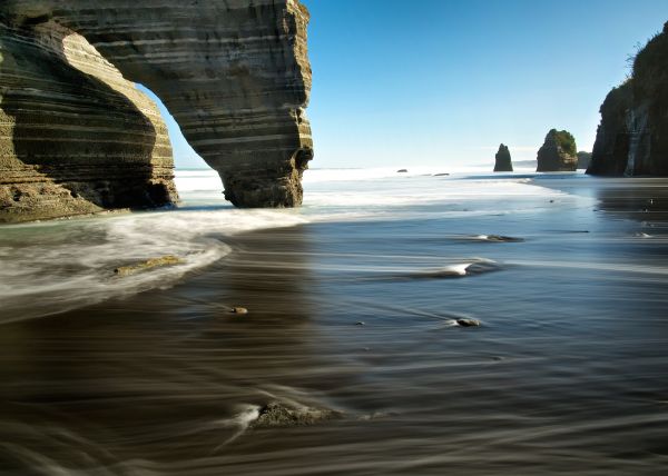 longexposure,newzealand,cliff,coast,arch,northisland