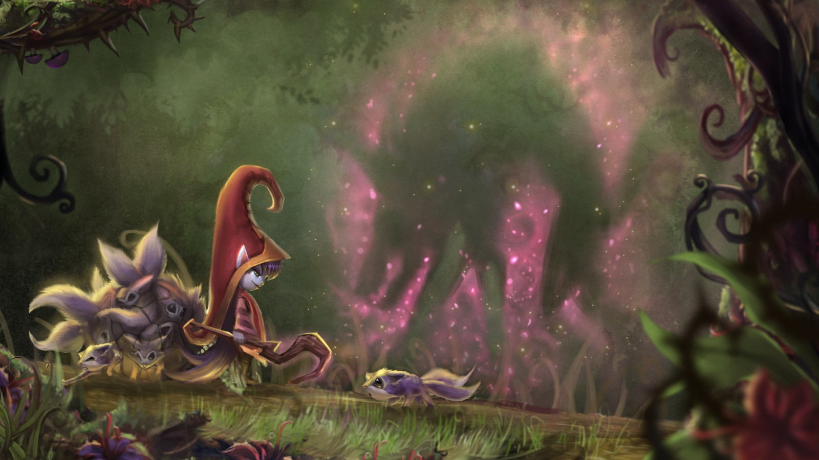 videohry, League of Legends, džungle, svůdná žena, mytologie, Snímek obrazovky, 1920x1080 px, počítač tapeta, fiktivní postava, mýtické zvíře