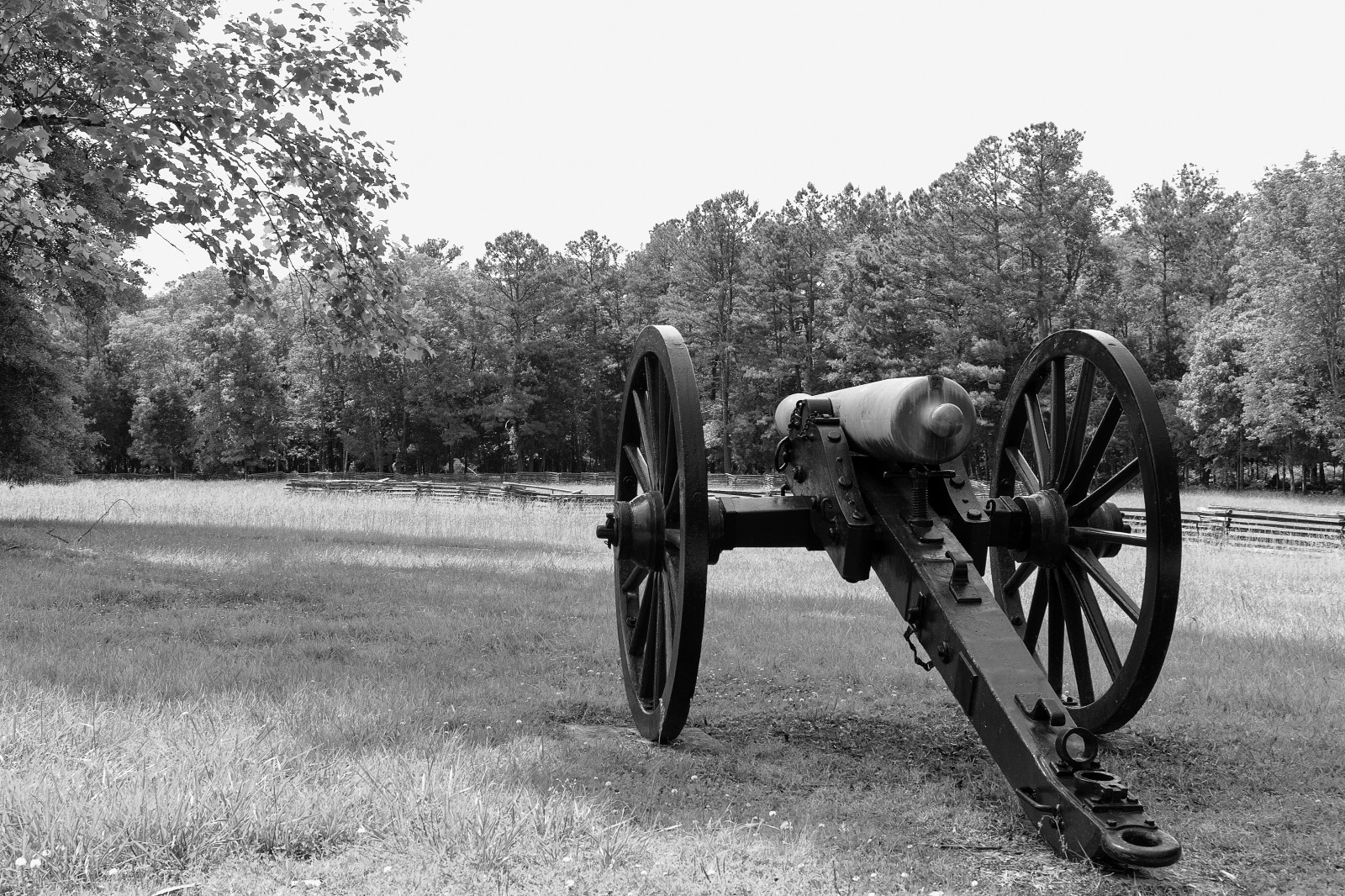 parco, bw, bianca, nero, storia, Georgia, fotografia, guerra, Sud, Visite turistiche, batteria, Monotono, turista, storico, meridionale, civile, nazionale, cannone, destinazione, Campo di battaglia, Chickamauga, Slocombs