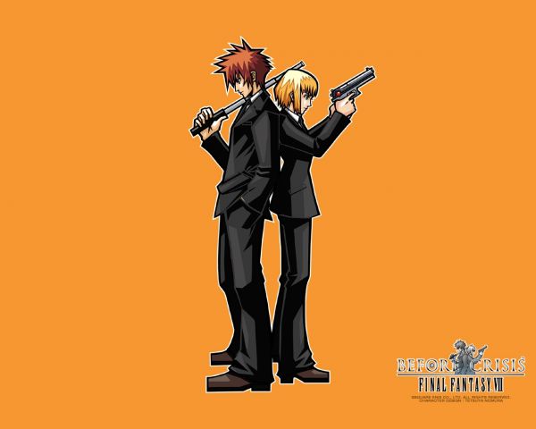 Final Fantasy,illustration,cartoon,suits,Final Fantasy VII,arms