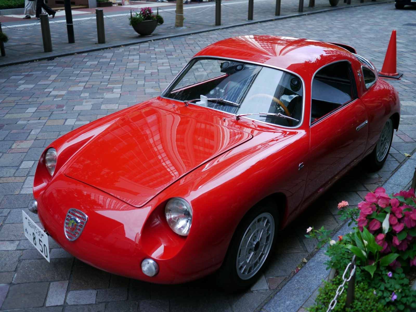 Červené, auto, Japonsko, lumix, Tokio, FIAT, Panasonic, Yurakucho, Abarth, Zagato, M43, prozkoumal, GX1, lumixg20mmf17