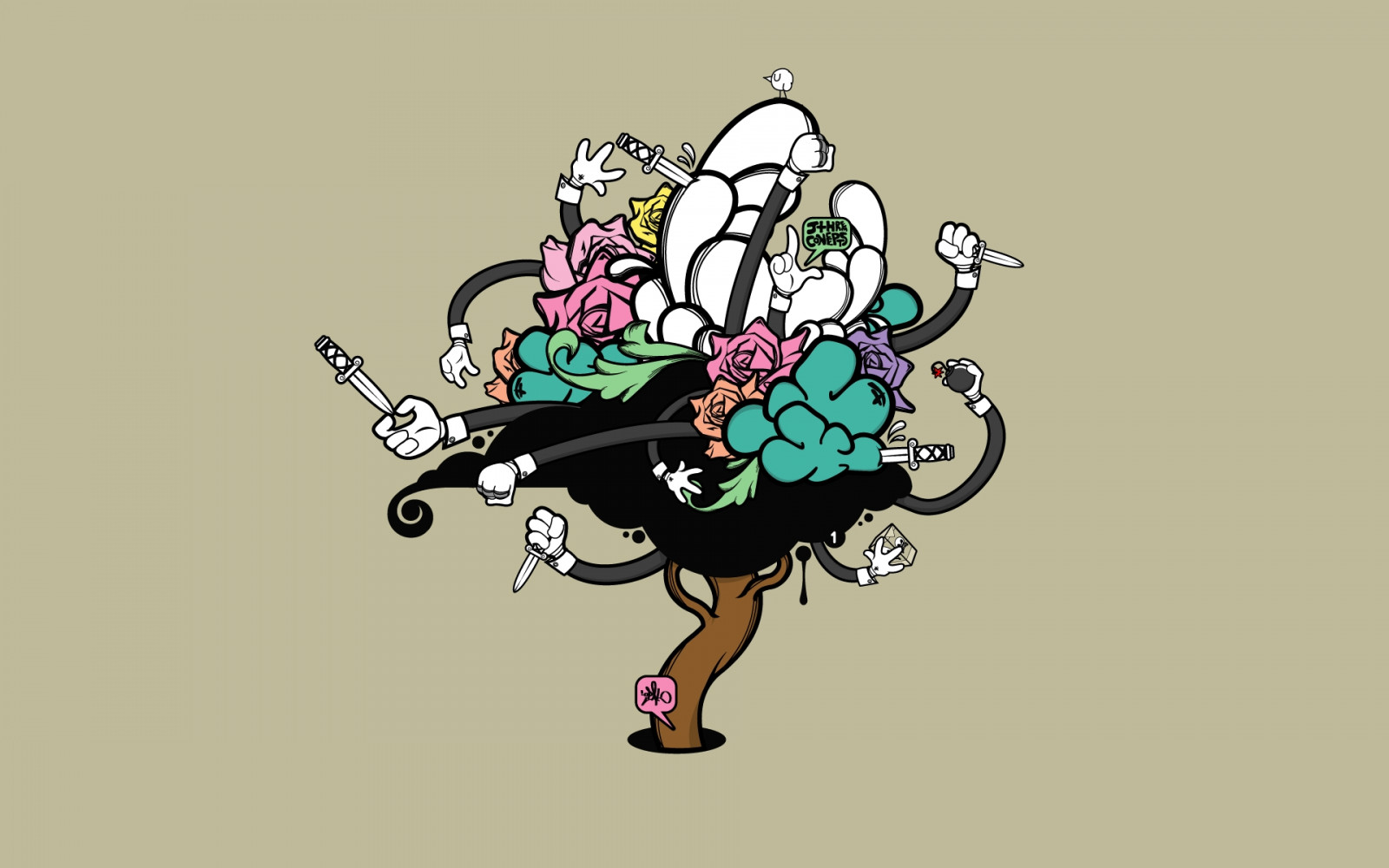 dřevo, fantazie, šílenství, myšlenky, fantazie, surrealismus