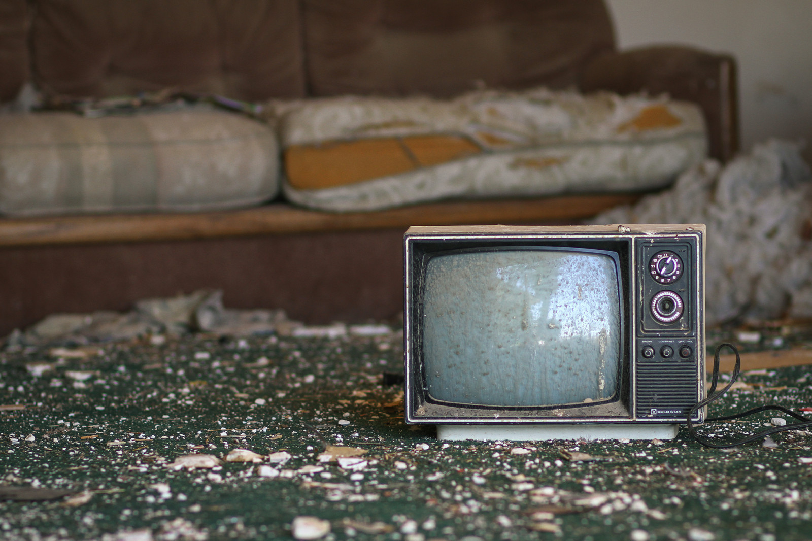 opuštěný, urbex, televize, televize