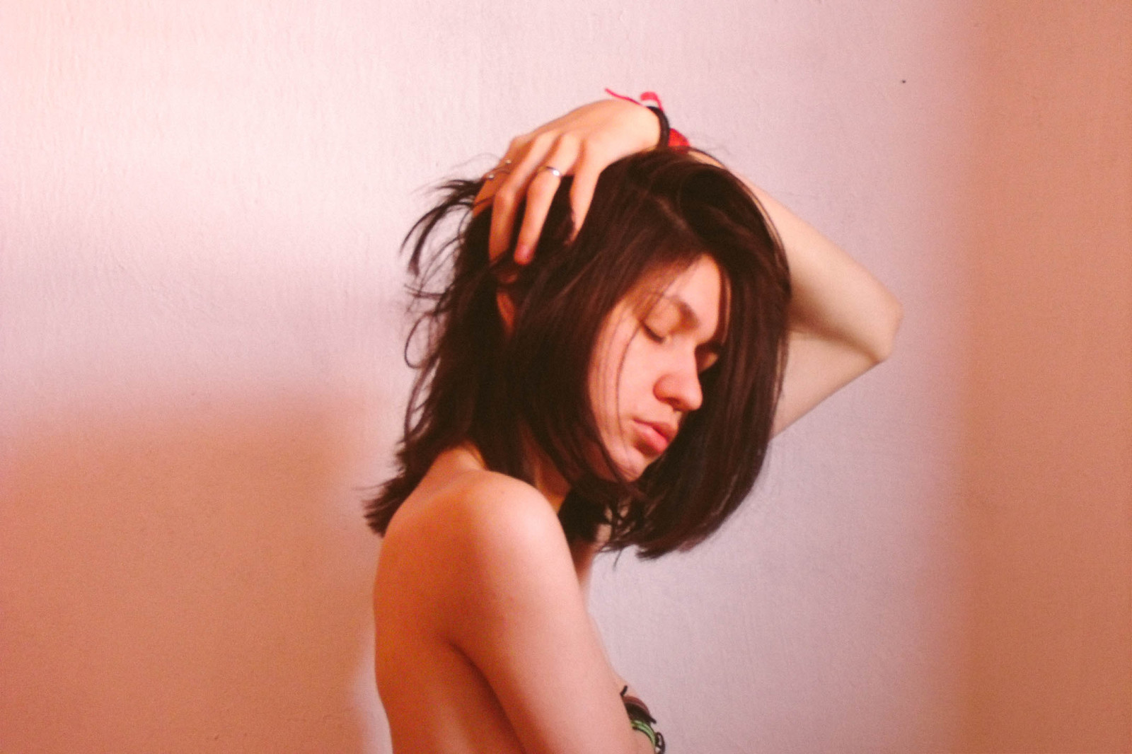 morgen, lys, portræt, selvportræt, pige, hår, mager, fotografering, hånd, hud