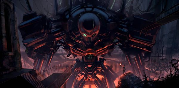 Break,cyborg,robot,man,torch,chain
