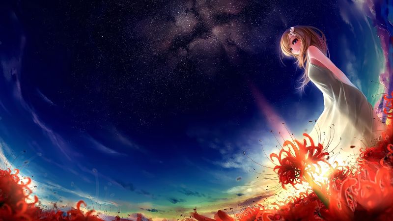 fantasy art, anime, anime girls, sunlight, blonde, long hair fantasy art, anime, anime girls, sunlight, blonde, long hair