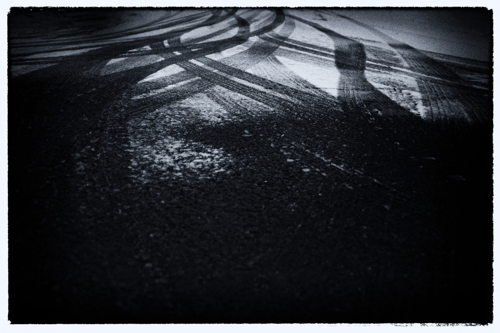 zima, Černý a bílý, tělesné, Řídit, pneumatiky, lyžiny, Snowyroad, clamson