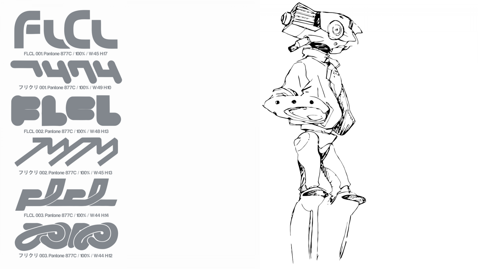 disegno, illustrazione, opera d'arte, Linea artistica, cartone animato, FLCL, Haruhara Haruko, linea, schizzo, font, cifra