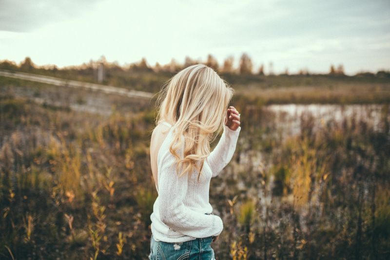 sollys, landskab, mennesker, Kvinder, natur, græs