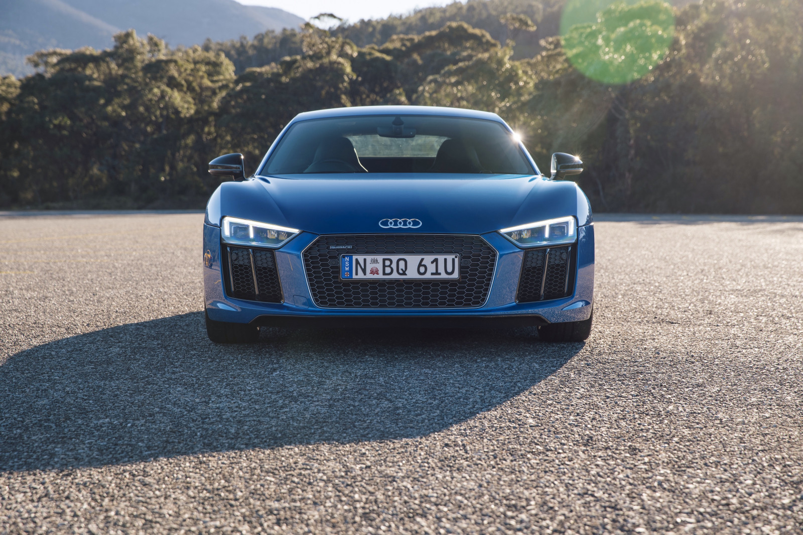 auto, vozidlo, modrý, audi, sportovní auto, Audi R8, kupé, výkon auta, r8, kolo, superauto, v10, pozemní vozidla, automobilového designu, automobilový exteriér, automobil make, nárazník, výkonné auto, čelní pohled