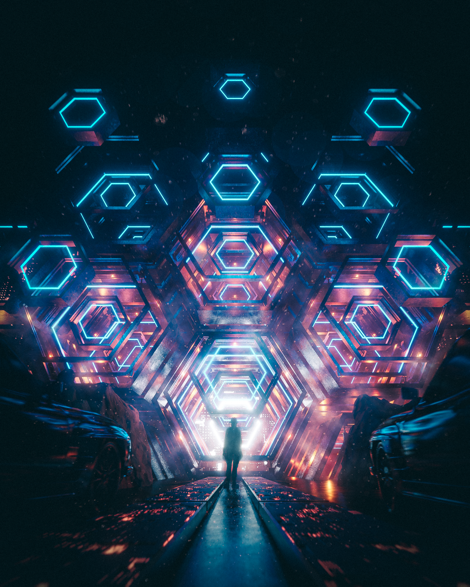 digitální umění, futuristický, umělecká díla, geometric figures