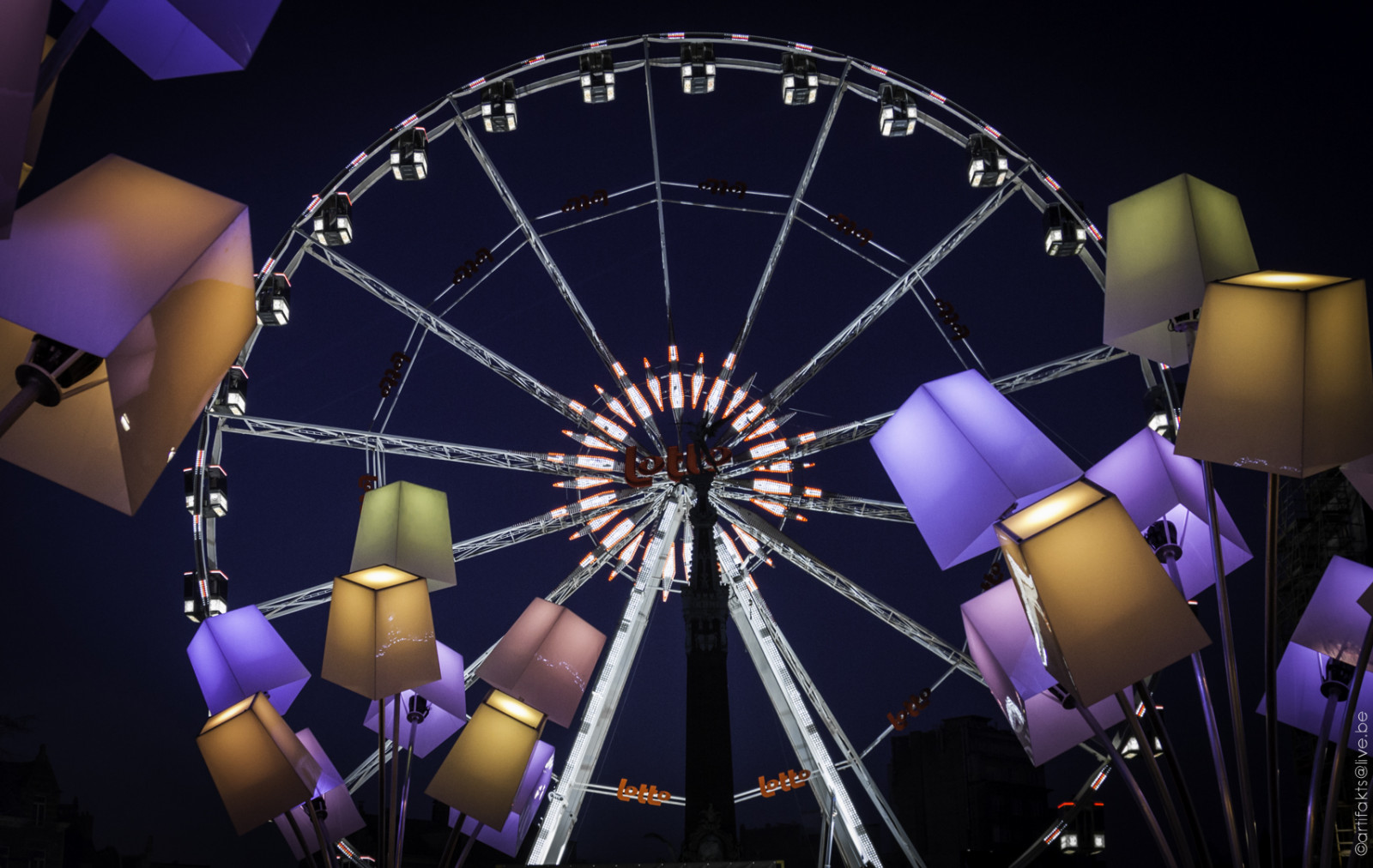 nat, neon, lilla, Canon, pariserhjul, cirkel, Europa, lys, stor, l, hjul, Grand, mørke, nuit, eos, 7d, 24105mm, rekreation, Lumiere, belgique, bruxelles, turistattraktion, computer tapet, forlystelsespark, forlystelse, roue, rond, lampadaire, cercle, artifakts