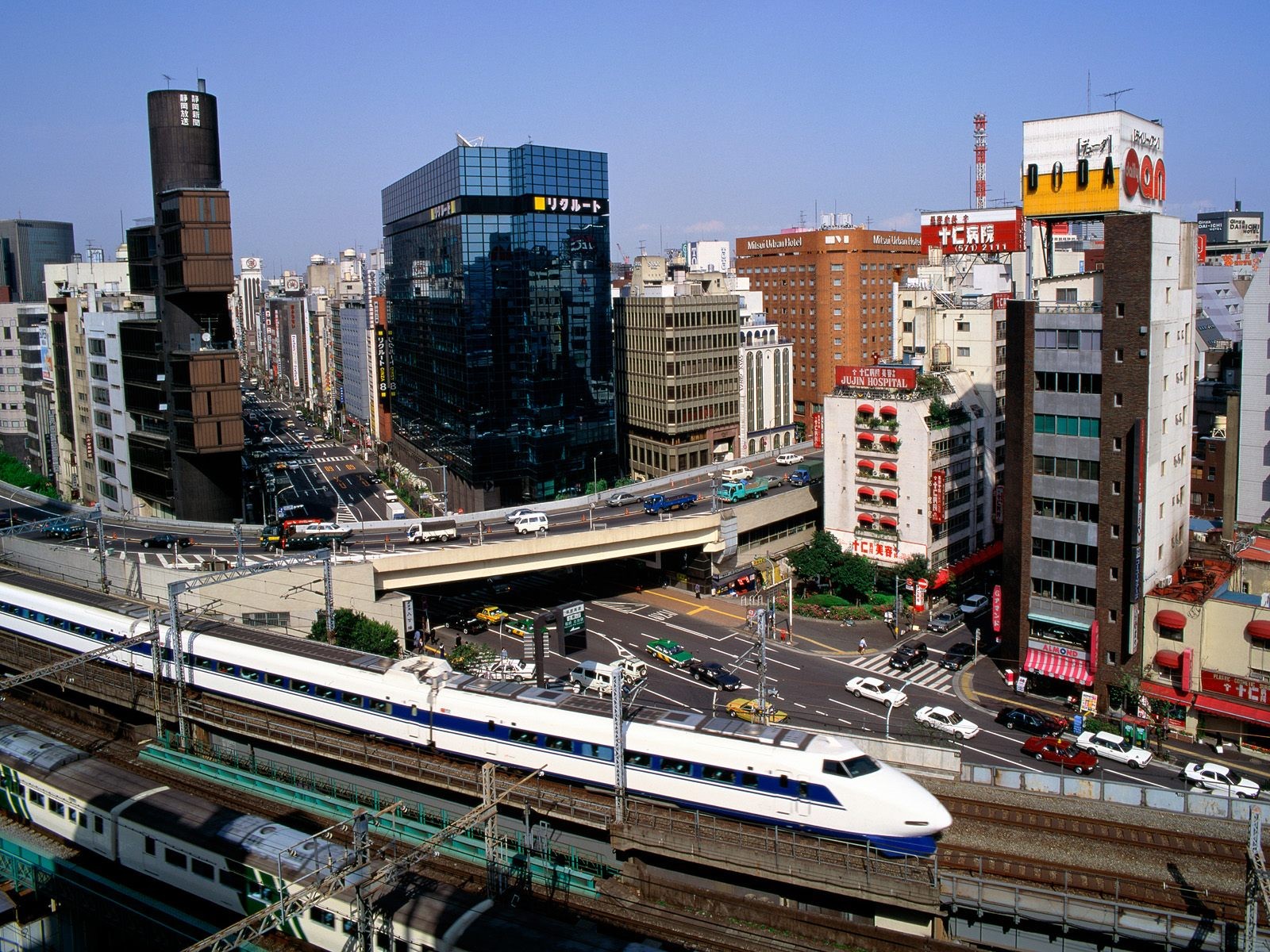 Toky Train Wallpaper : 1600x1200 px, buildings, bullet, district, Japan, Tokyo ...