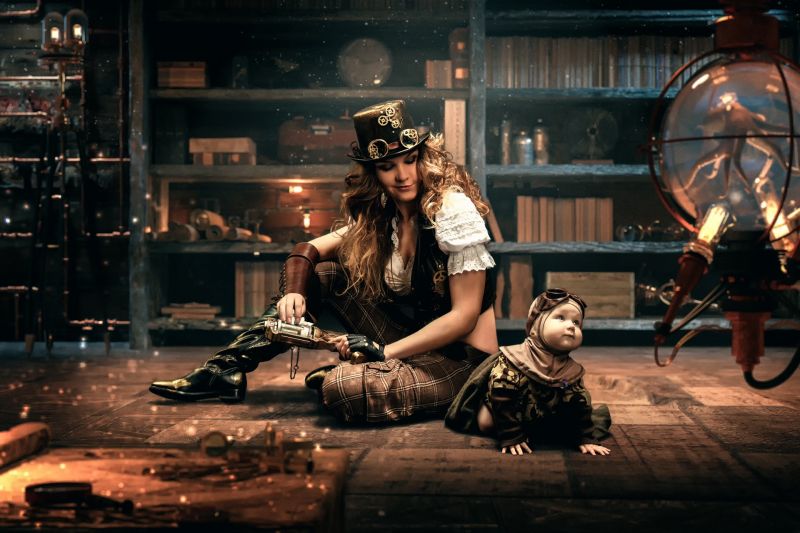 γυναίκες,στάδιο,σκοτάδι,screenshot,μοντέλο,steampunk