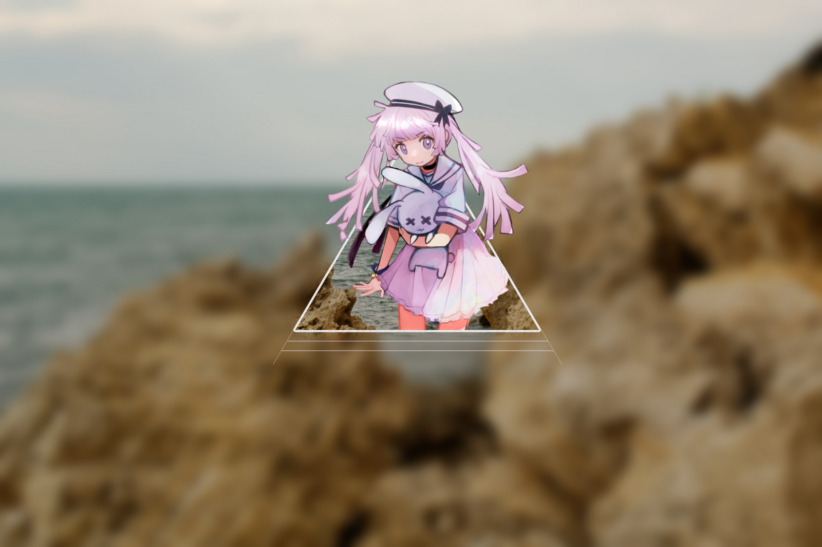 collage, hav, anime, Anime piger, picture in picture