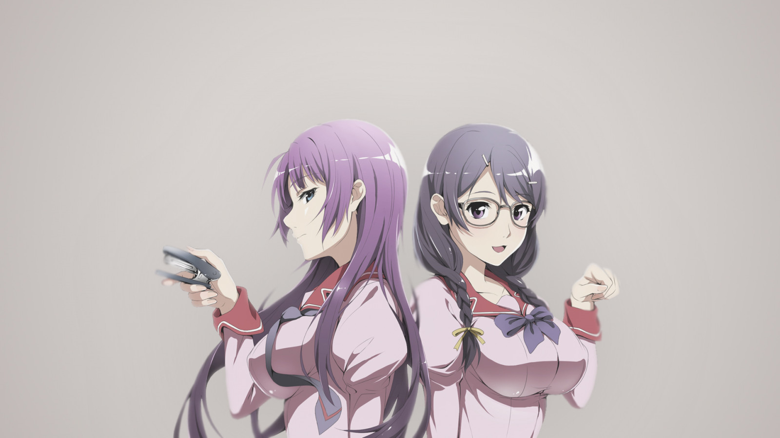 Roux, ศิลปะแฟนซี, ภาพประกอบ, kawaii girl, ecchi, หน้าอก, Monogatari Series, โรงเรียน, สาวอะนิเมะ, พื้นผิว, backgound, Neko Hanekawa, ความเรียบง่าย