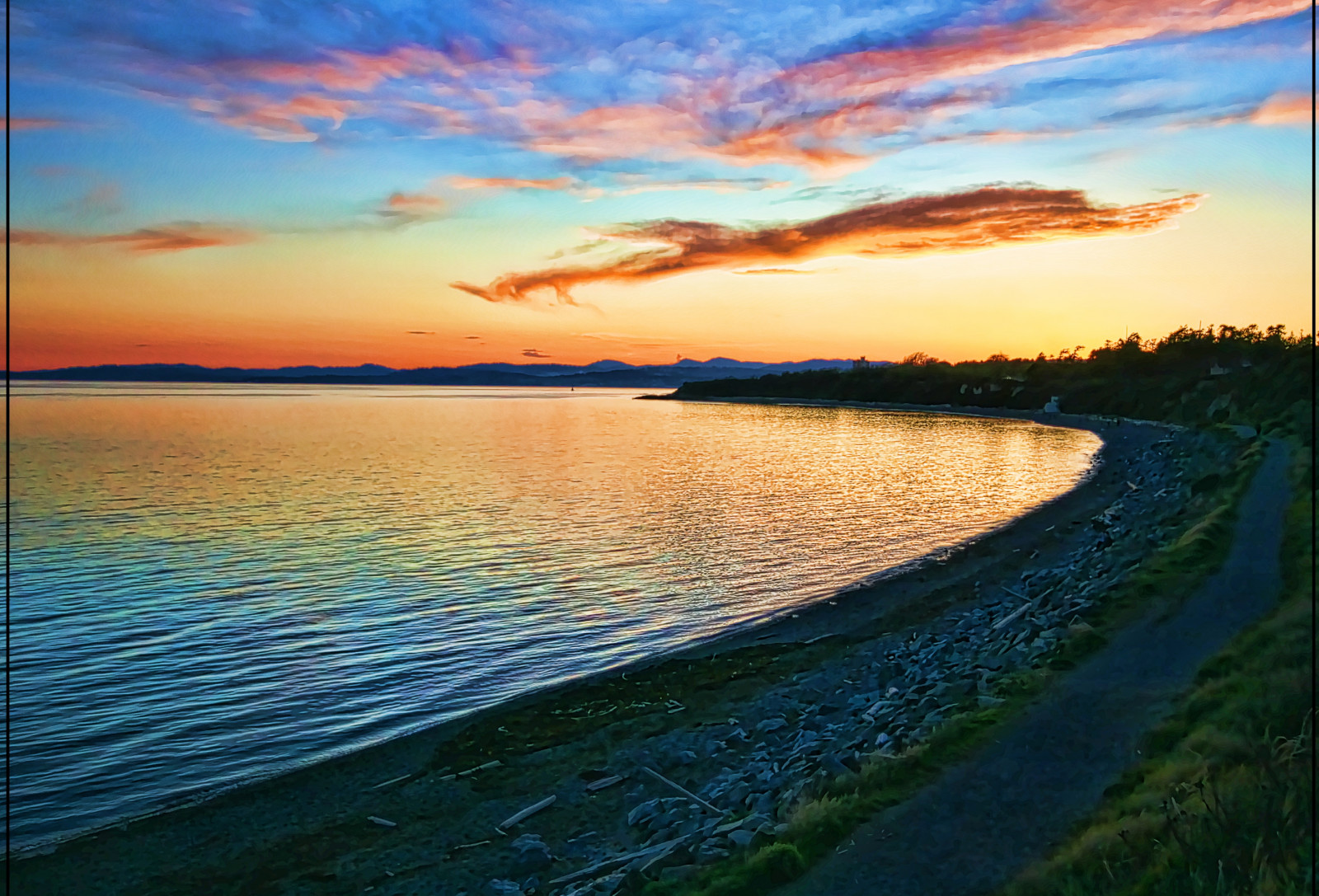 oceán, západ slunce, moře, nebe, pláž, mraky, James, záliv, Pacifik, profesionální, HDR, Fairfield, victoriabc, obraznost, sigma10, theunforgettablepictures, saariysqualitypictures, zedzap, hqphotography