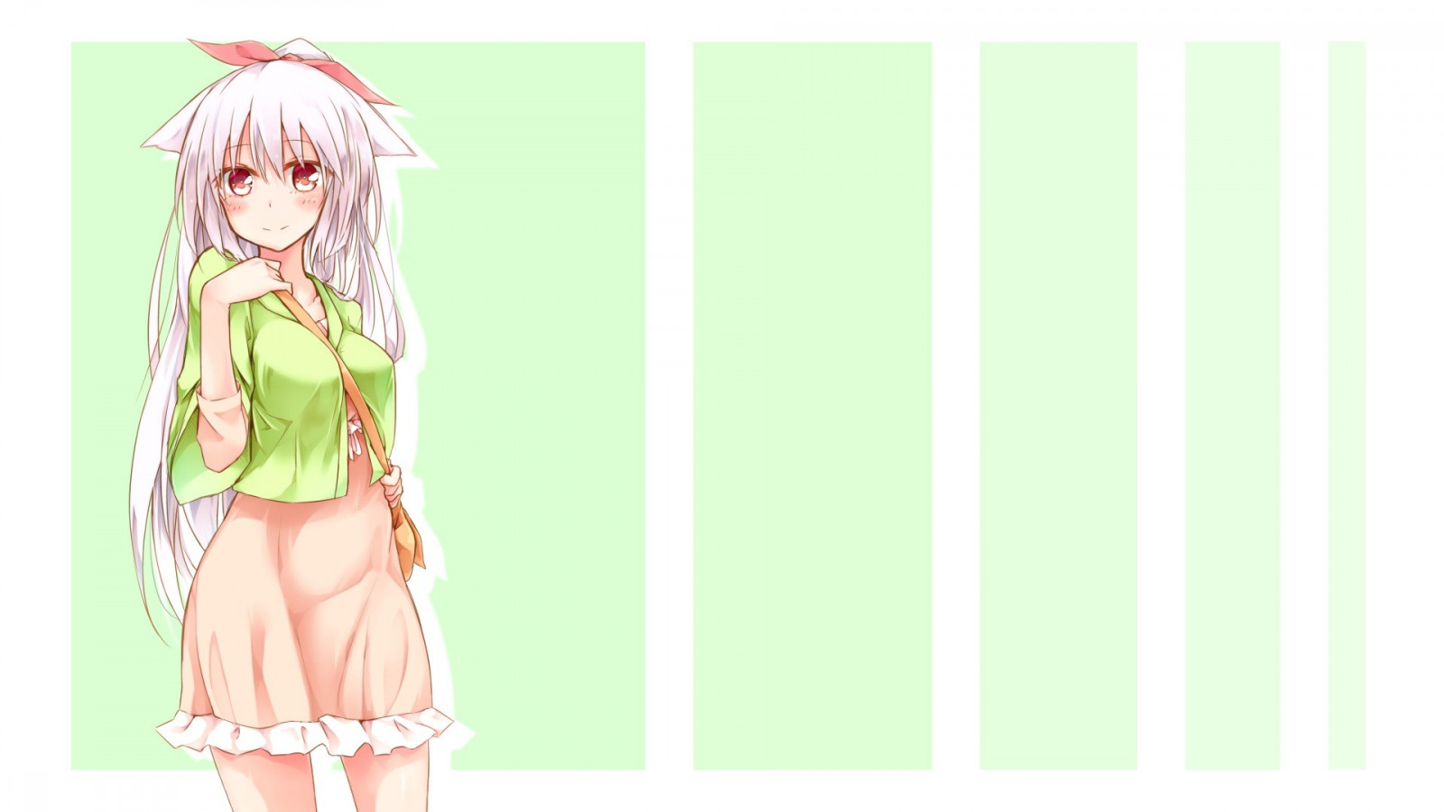 illustrazione, capelli lunghi, capelli bianchi, anime, anime girls, vestito, cartone animato, modello, occhi rossi, rosa, capi di abbigliamento, costume, schizzo