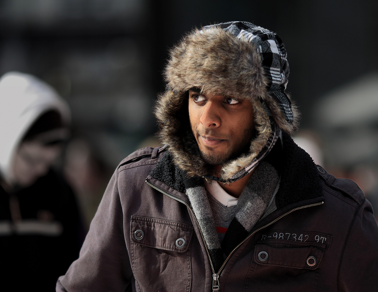 park, sníh, zima, led, Studený, kapuce, šátek, srst, Manhattan, bruslení, dívka, newyork, zábava, člověk, bryantpark, pokrývka hlavy, canonef135mmf2lusm, bayens, pjbayens, kožešinové oděvy, bruslař, bruslení, kluziště, krasobruslař