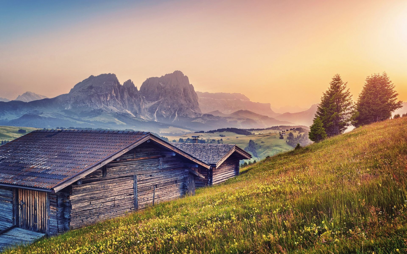 slunečnímu záření, krajina, hory, západ slunce, kopec, Příroda, nebe, svítání, večer, ráno, chata, údolí, divočina, soumrak, Alpy, mrak, podzim, hora, svítání, sezóna, louka, venkov, atmosférický jev, horských reliéf, geografický rys, pohoří