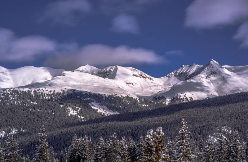 horských reliéf, nebe, zima, sníh, hora, pohoří