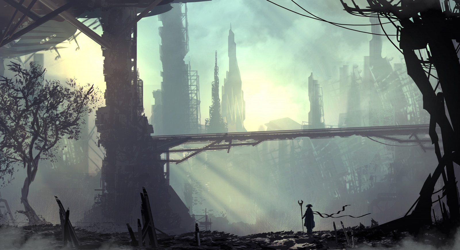 cyberpunk, odraz, futuristický, TacoSauceNinja, mlha, loď duchů, tma, Snímek obrazovky, atmosférický jev, počítač tapeta