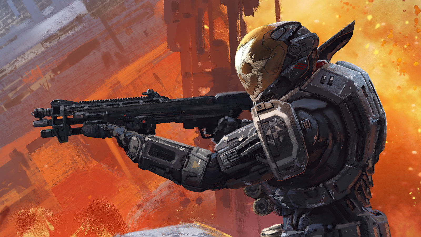 Gun Game Background Wallpaper : Shooter game, machine gun, Ballistic vest, air gun, cg ...