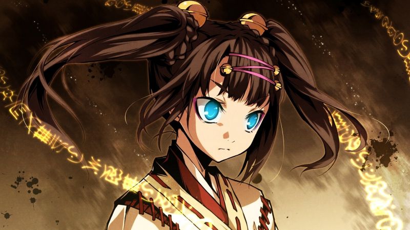 bruneta, ofina, kimono, dívka, anime, mytologie bruneta, ofina, kimono, dívka, anime, mytologie