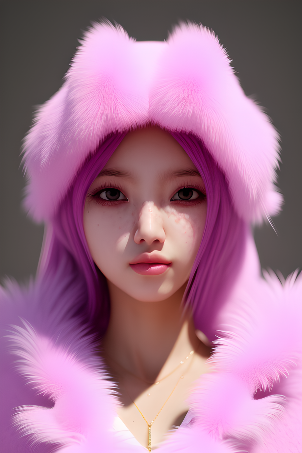 pink hair,blushing,fluffy clothe,Blackpink
