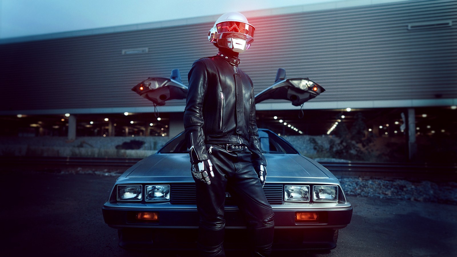 auto, veicolo, fan art, Daft Punk, DeLorean, immagine dello schermo, 1600x900 px, gioco pc