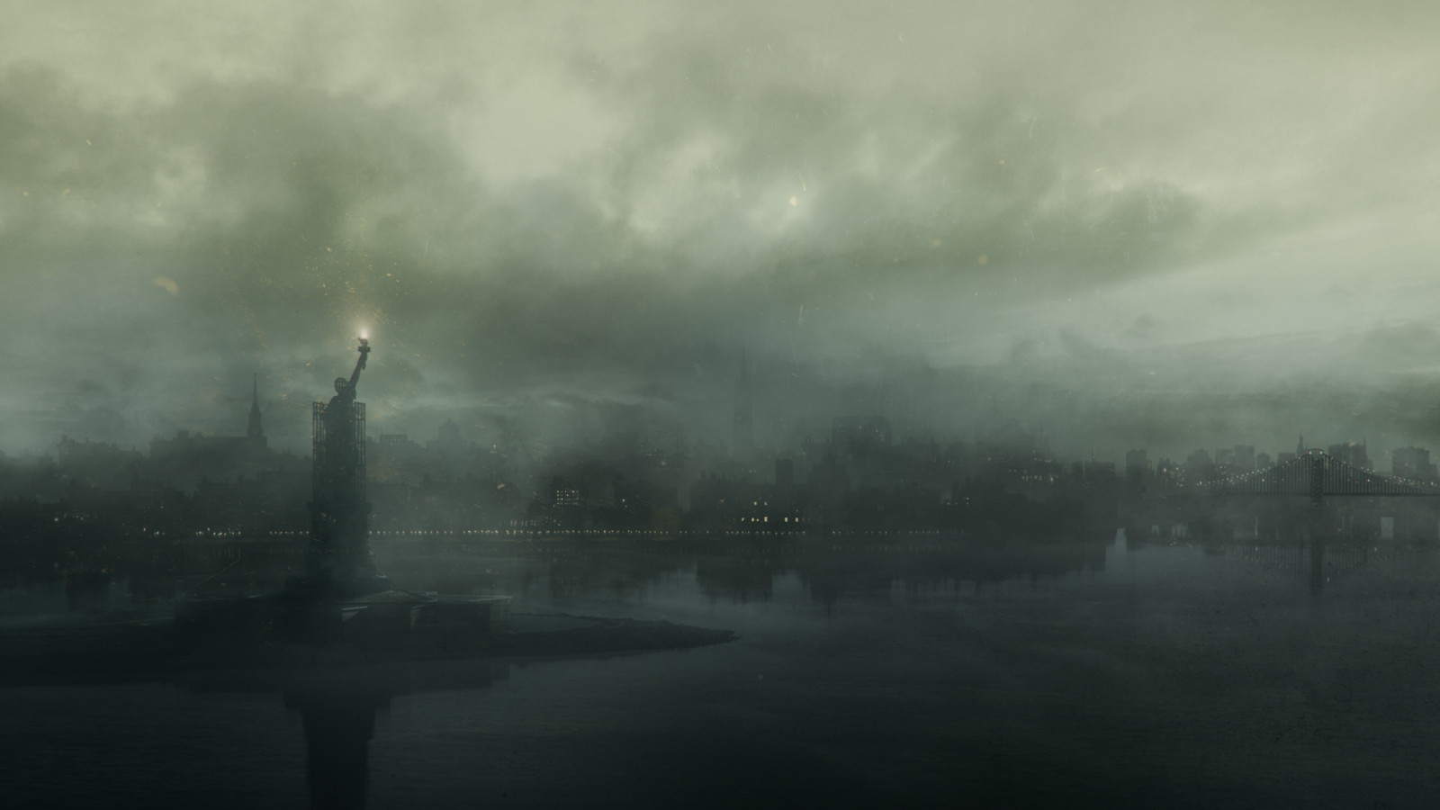 Felix Soletic, buio, Statua della Libertà, monocromo