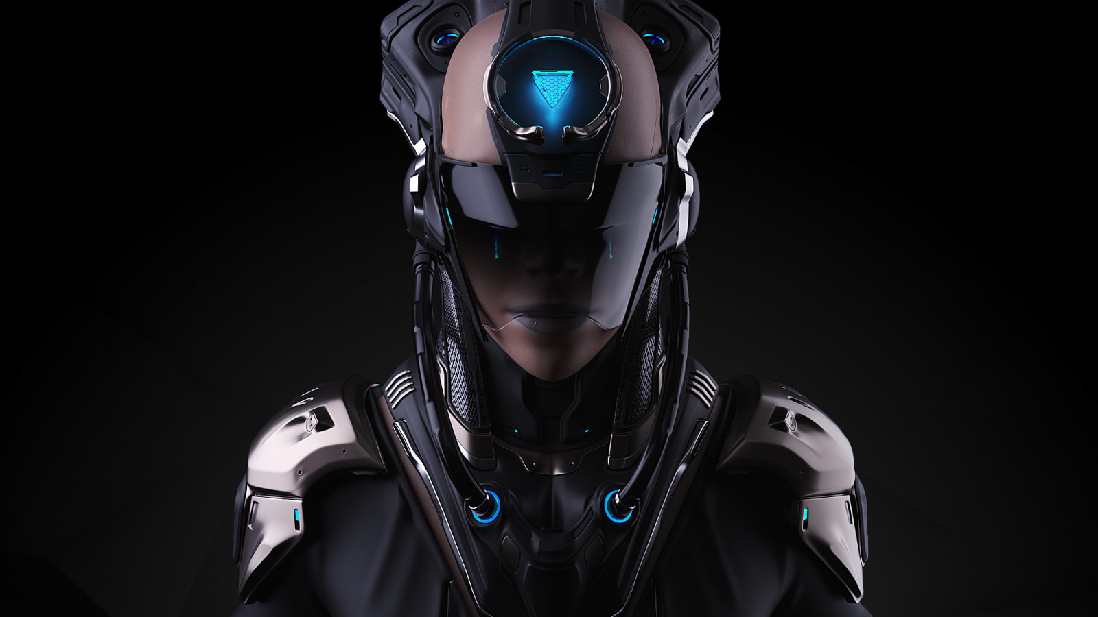 futuristický, digitální umění, ženy, obleky, exosuit