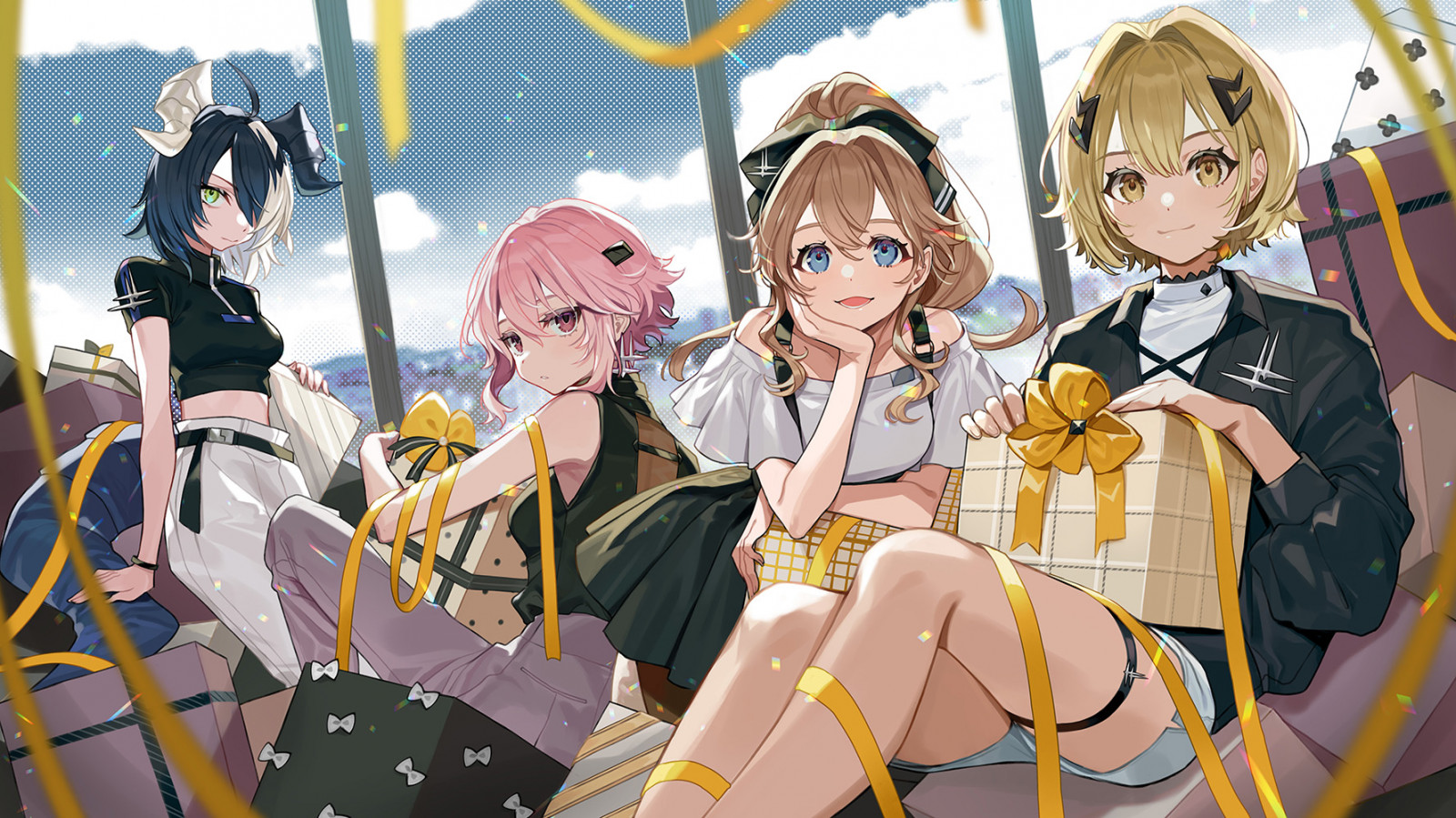 Wallpaper : anime girls, Alchemy Stars, short hair, blonde, pink hair