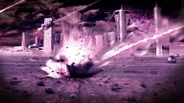 1920x1080 px,explosion,apocalyptic,cities,explosions,futuristic