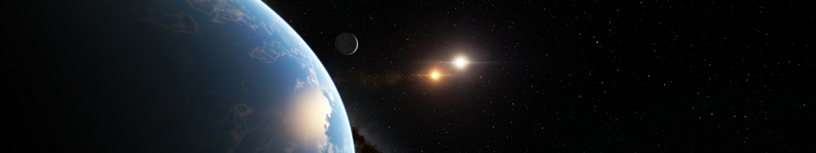 Wallpaper : digital art, night, planet, 3D, render, stars, Earth, space