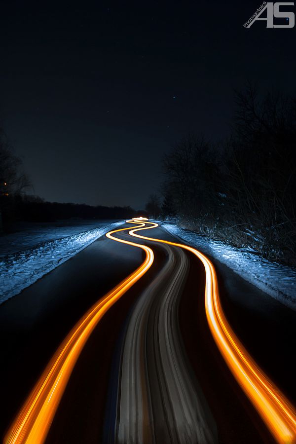 Adriano Saccio,500px,dark,night,long exposure,road