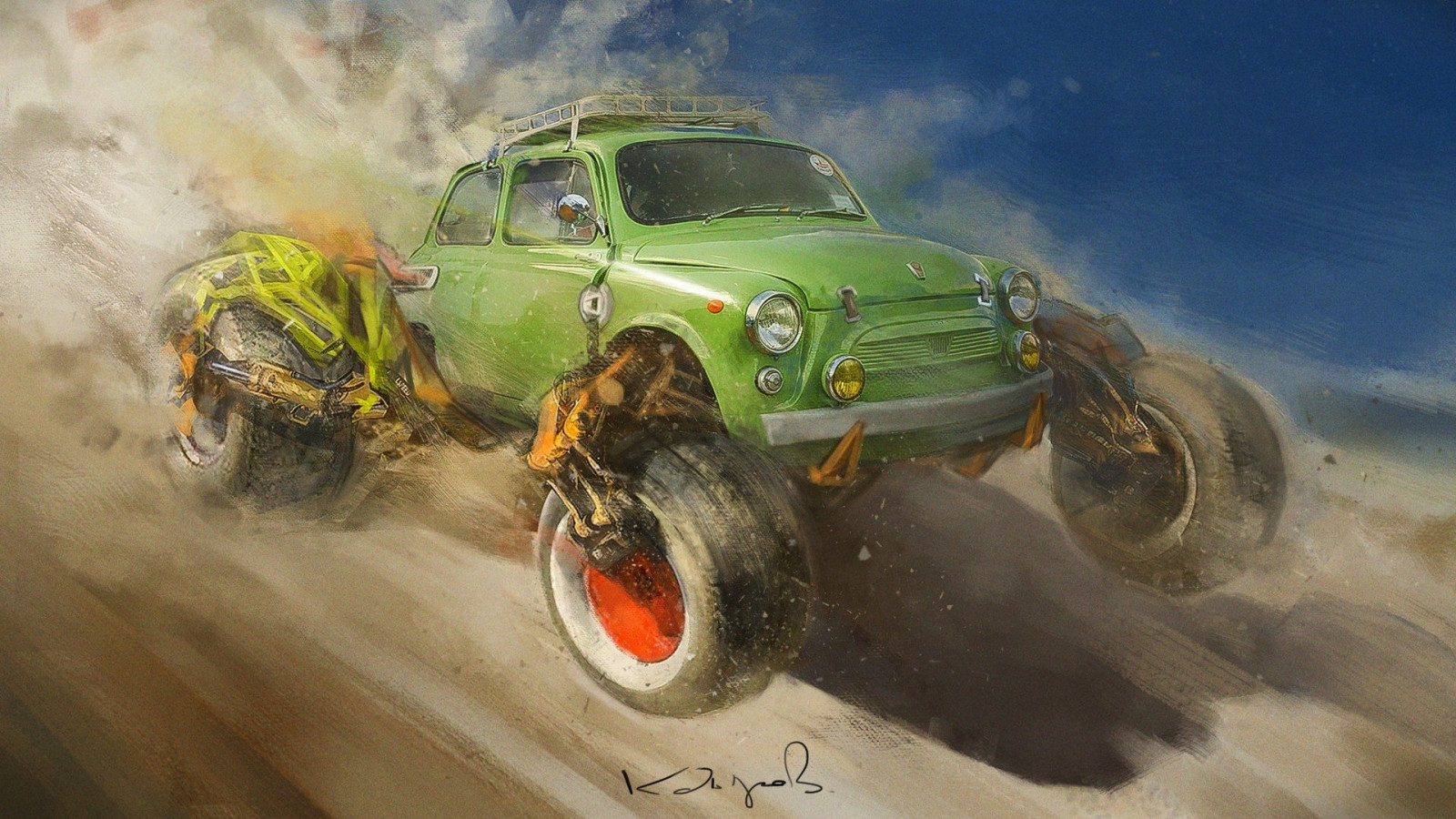 Wallpaper 1920x1080 px artwork car Daniyar Kdyrov 