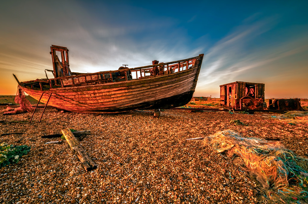 letní, Anglie, loď, kent, Nikon, poušť, šindel, vak, zřícenina, plavidlo, vrak, opustit, závětří, dungeness, vrak, vlevo, odjet, elektrárna, mys, Geomorfologie, romneymarsh, Nnr, d90, Nationalnaturereserve, Shinglebeach, Sssi, Cuspate, leefilters, Cuspateforeland, Specialareof konzervace, Specialscienceinterest, bigstopper