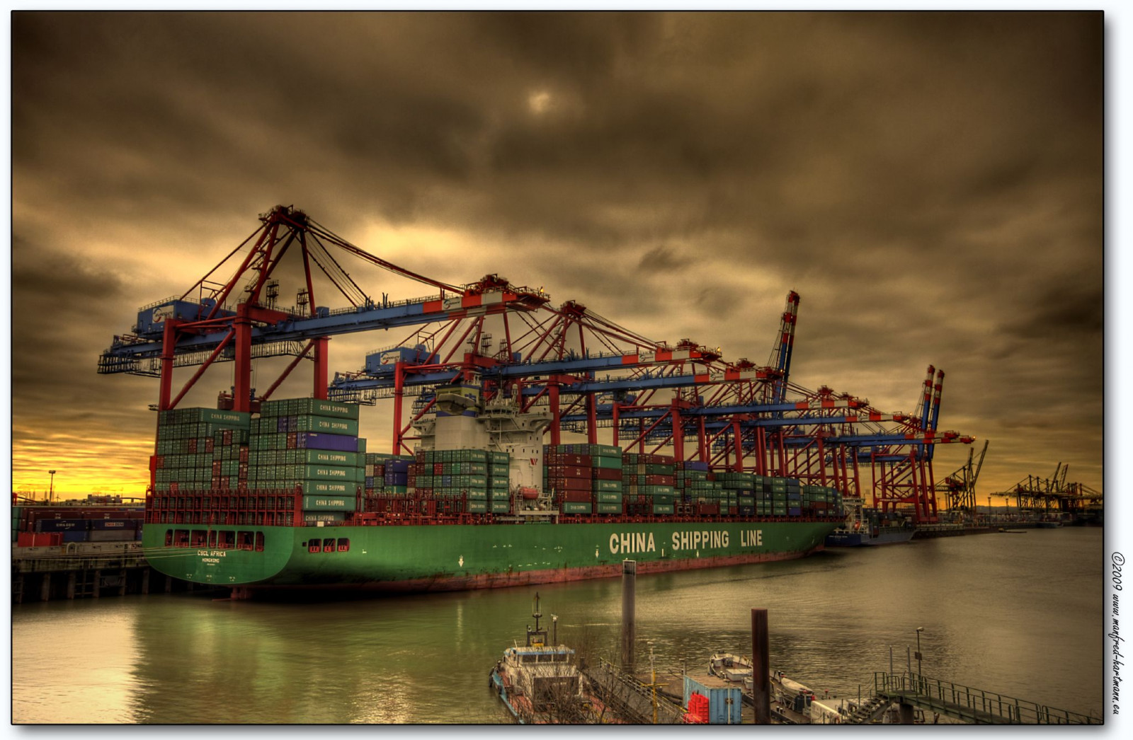 Wallpaper China, vehicle, clouds, Germany, HDR, shipping, container