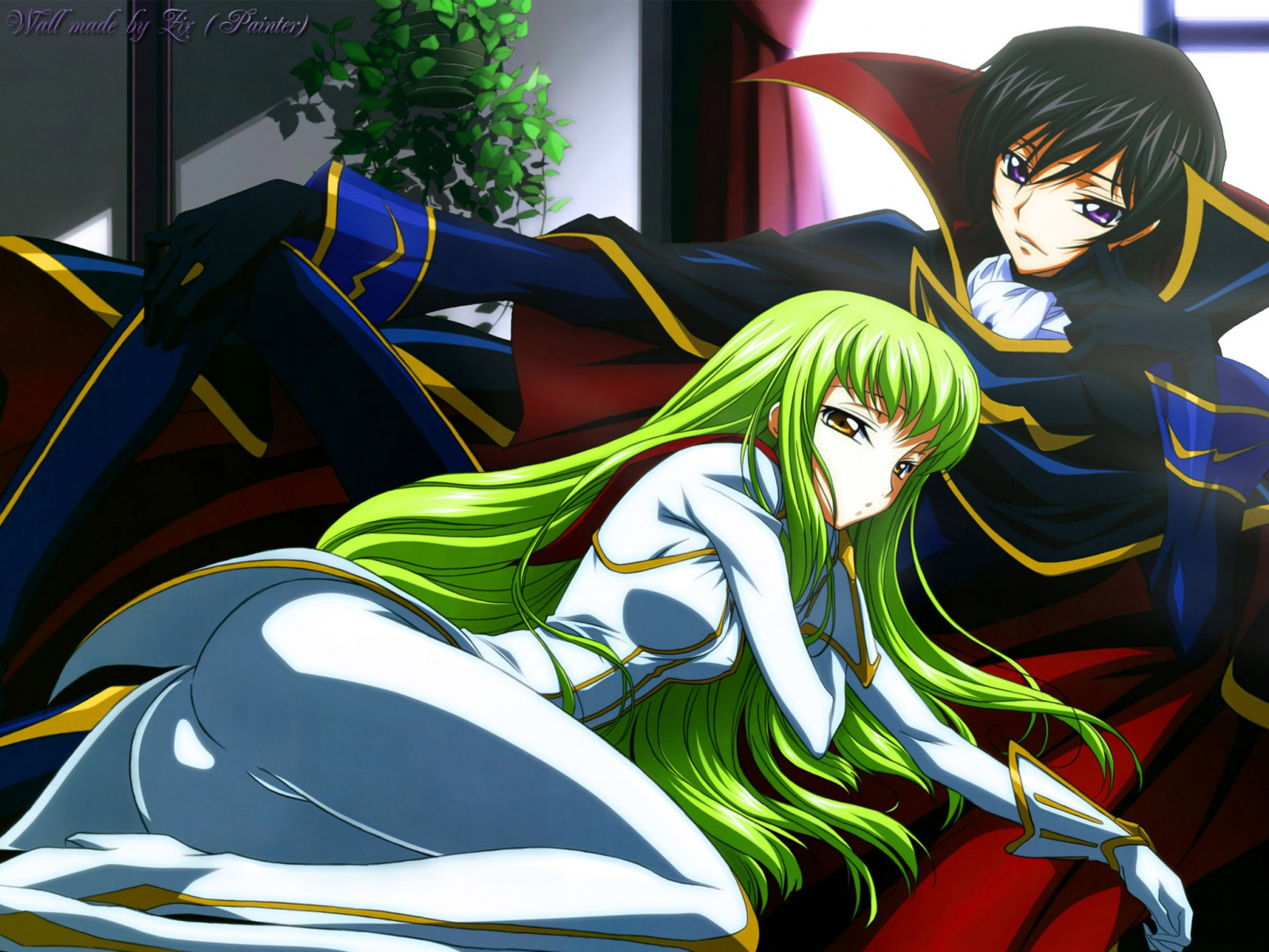 ilustrace, anime, anime dívky, Code Geass, Lamperouge Lelouch, kreslená pohádka, komiks, C C, mangaka, komiks