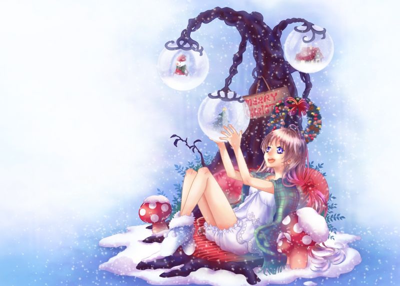 2048x1467 px,Anime,KUNST,Weihnachten,Mädchen,Ferien