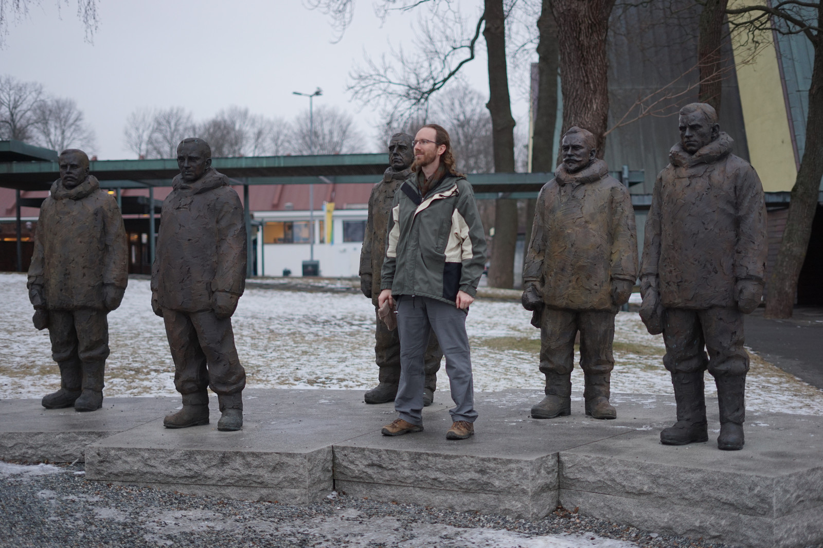 mennesker, vinter, soldat, militær, hær, Oslo, 90, bygd y, fram, frammuseet, statuer, grader, syd, troop, milits