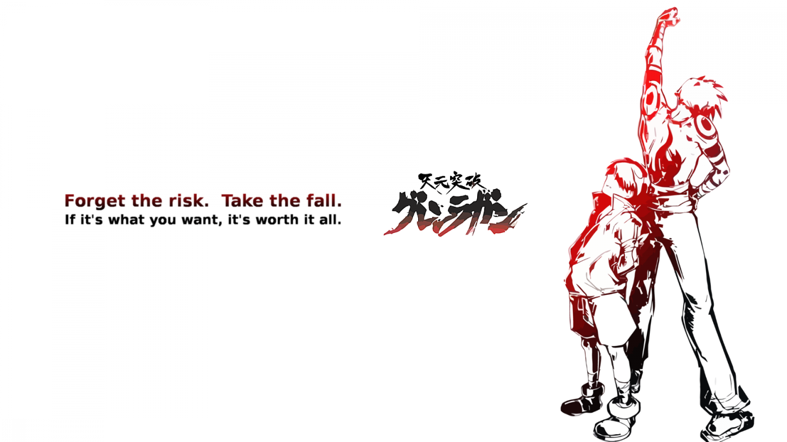 výkres, ilustrace, kreslená pohádka, motivační, Tengen Toppa Gurren Lagann, Kamina, značka, Simon, čára, font, produkt