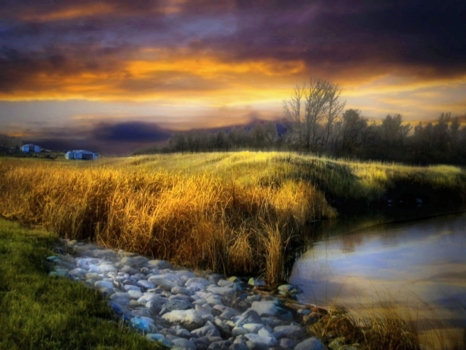 Rural Rocks Wallpaper : sky, water, grass, rural, rocks, farm, Storage, shore ...