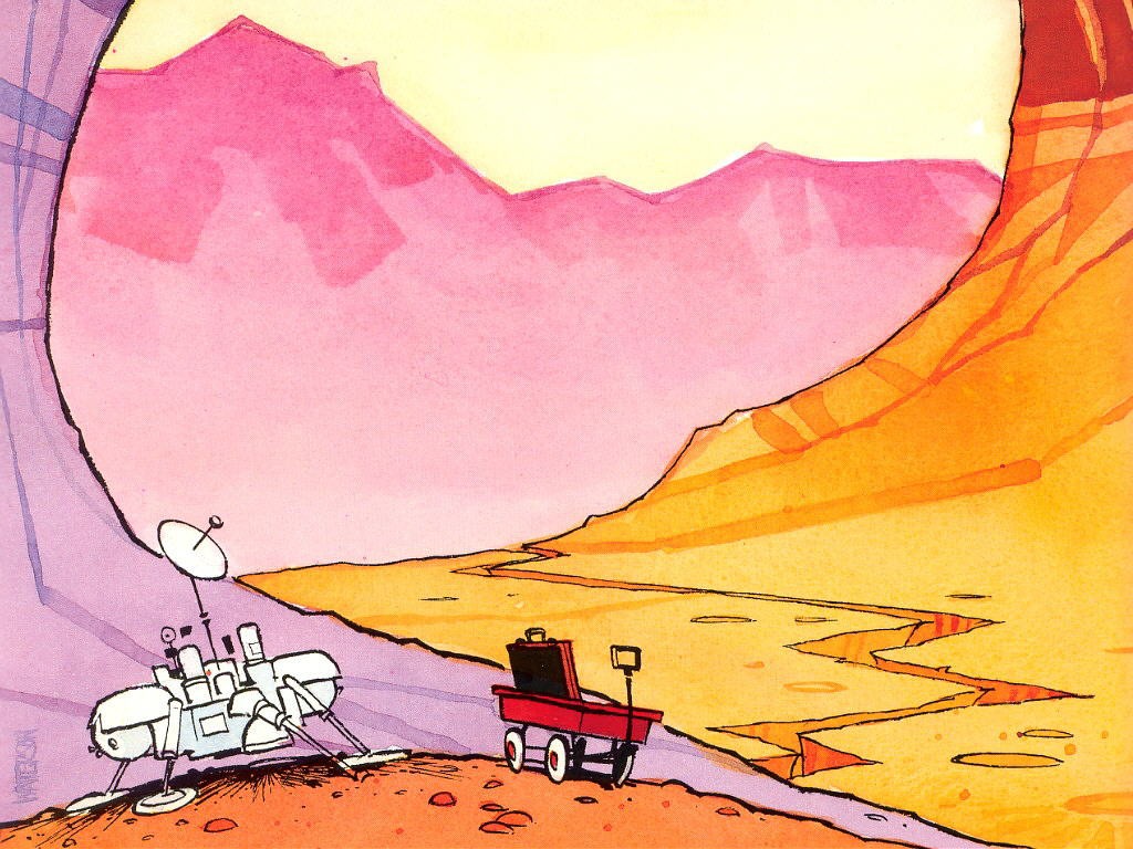 dessin, illustration, dessin animé, Calvin et Hobbes, ART, Couleur, esquisser, art moderne